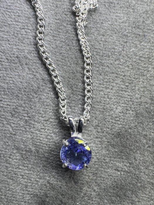 Tanzaniet hanger van natuurlijke steen + Argent 925 +, Collections, Minéraux & Fossiles