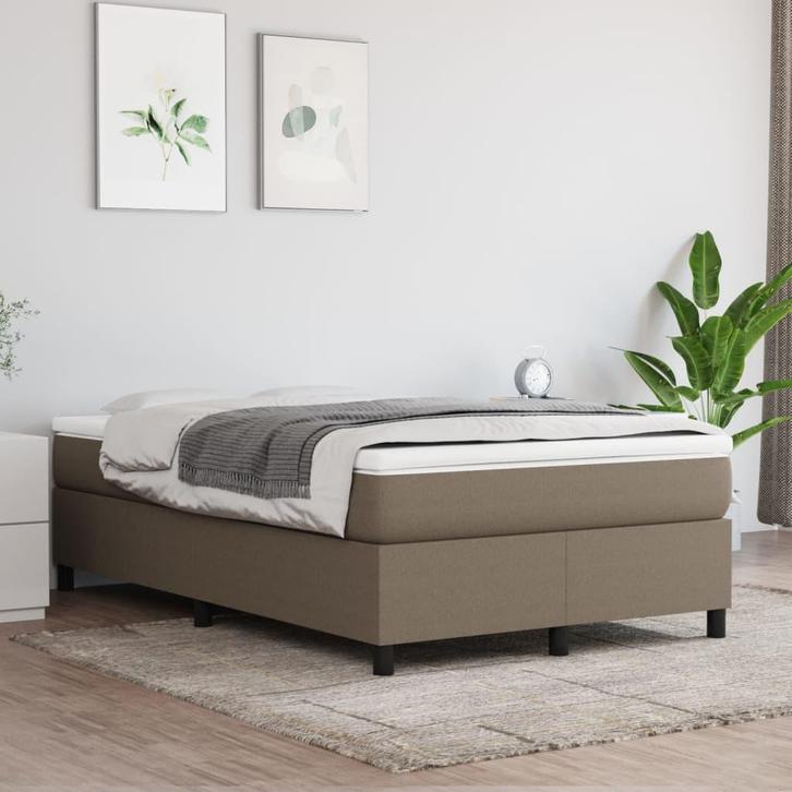 vidaXL Boxspring bed 120x200 cm stof taupe, Huis en Inrichting, Slaapkamer | Bedden, Nieuw, Verzenden