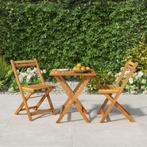 vidaXL 3-delige Bistroset inklapbaar massief acaciahout, Tuin en Terras, Verzenden, Nieuw