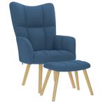 vidaXL Relaxstoel met voetenbank stof blauw, Huis en Inrichting, Fauteuils, Verzenden, Nieuw