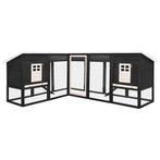 vidaXL Konijnenhok voor buiten met ren massief vurenhout, Dieren en Toebehoren, Verzenden, Nieuw