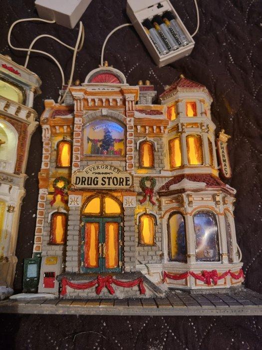 Kerstdecoratie (4) - Hars - unieke muur kerstdorp, Diversen, Kerst