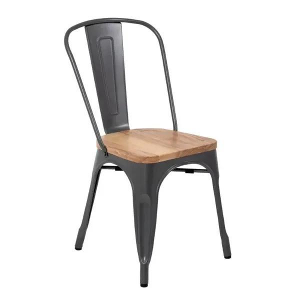 Stoelen | BISTRO | Hout/Staal | Hout (Essen) | Grijs Frame, Zakelijke goederen, Horeca | Keukenapparatuur, Nieuw in verpakking