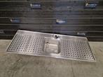 Tapblad | barblad | enkel wasbak | RVS | 187cm, Gebruikt
