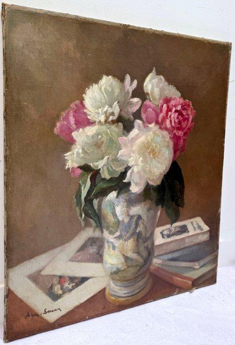 Armel Les (1884-1964) - Pivoines en vase - Bouquet, Antiek en Kunst, Kunst | Schilderijen | Klassiek