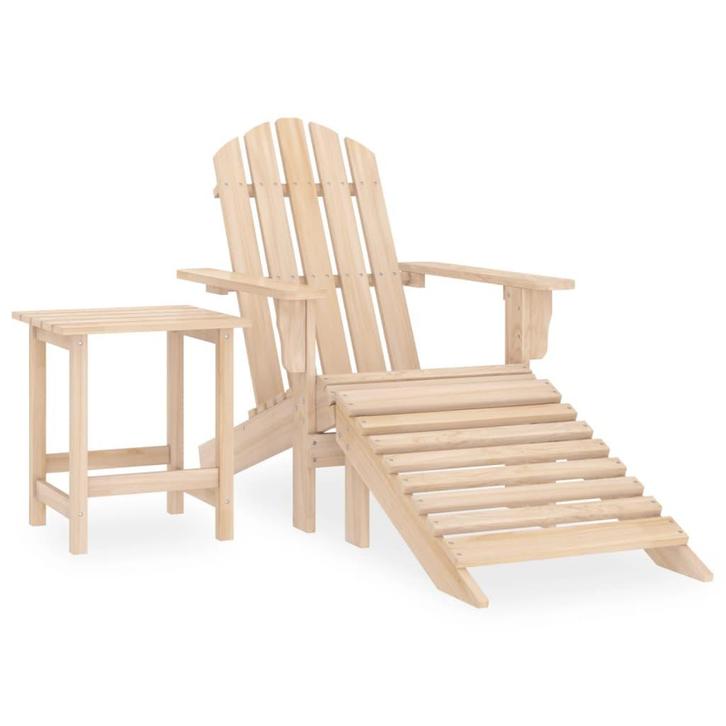 vidaXL Tuinstoel Adirondack met voetenbank en tafel massief, Tuin en Terras, Tuinsets en Loungesets, Nieuw, Verzenden
