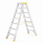 Huishoudtrap - 2x 7 treden - aluminium - werkhoogte 365 cm, Doe-het-zelf en Bouw, Ladders en Trappen, Ophalen of Verzenden, Nieuw
