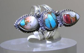 Turquoise Ring - Hoogte: 32.4 mm - Breedte: 17.6 mm- 7 g -