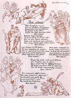 Het citaat op spotprent (lijst optie, Lithos) (Lithos), Antiek en Kunst, Verzenden