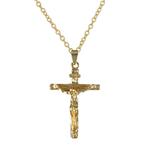 Fako Bijoux® - Ketting - Kruis -30x47mm - Goudkleurig, Handtassen en Accessoires, Kettingen, Verzenden, Nieuw