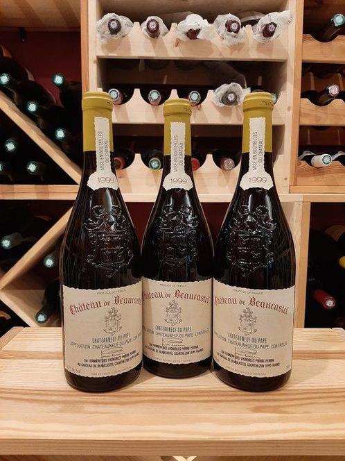 1999 Château de Beaucastel - Châteauneuf-du-Pape - 3 Fles, Verzamelen, Wijnen