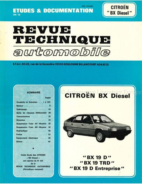 1984 CITROËN BX 19 D | 19 TRD | 19 D ENTERPRISE DIESEL, Boeken, Auto's | Boeken
