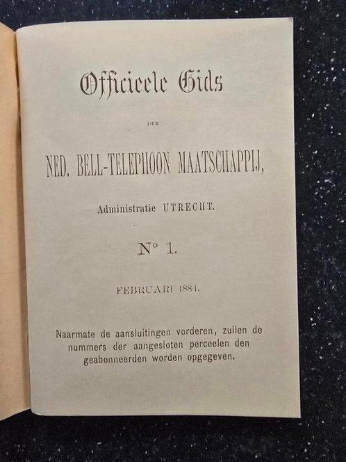 Nederlandsche Bell-Telephoon Maatschappij, Utrecht -, Antiek en Kunst, Antiek | Boeken en Manuscripten