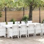 vidaXL Tuin Eettafel Set 13 pcs Wit Synthetisch riet &, Verzenden, Nieuw