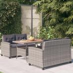 vidaXL 3-delige Tuinset poly rattan en massief acaciahout, Tuin en Terras, Verzenden, Nieuw, Tuinset