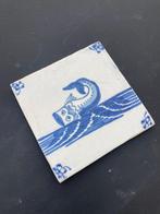 Tegel - Antieke Delfts blauwe tegel met een grote, Antiek en Kunst