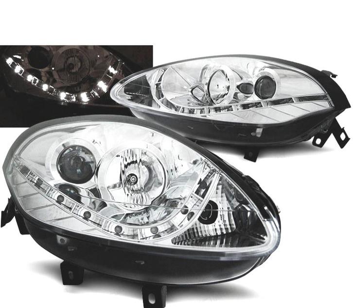Phares Pour Fiat Bravo II 07-15 Daylight Chromé, Auto-onderdelen, Verlichting, Verzenden