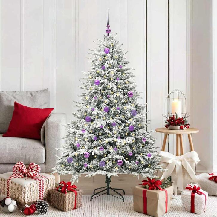 vidaXL Kunstmatige Voorverlichte Kerstboom met Ballenset, Diversen, Kerst, Nieuw, Verzenden