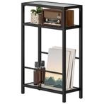 Rekplanken - Stijlvol - Stalen frame - Zwart, Huis en Inrichting, Tafels | Bijzettafels, Ophalen of Verzenden, Nieuw, Modern