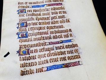 (French Atelier) - Manuscript; Medieval Latin Leaf on Vellum