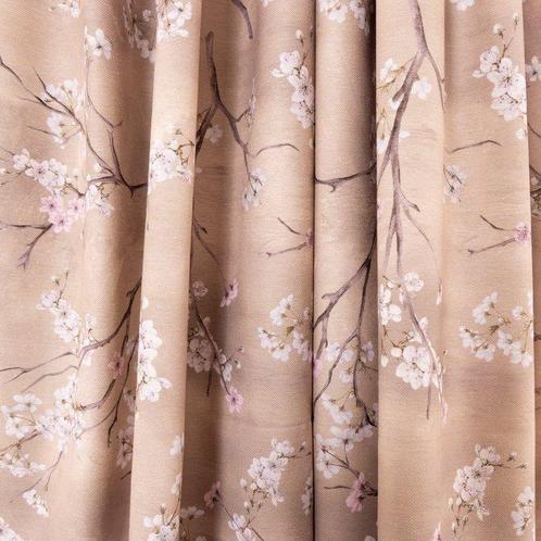 Bloemachtig katoenweefsel - Perzikbloemen op een, Antiek en Kunst, Antiek | Tapijten, Tafelkleden en Textiel