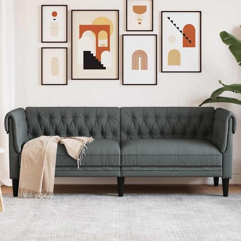 vidaXL Driezitsbank Chesterfield-stijl stof donkergrijs, Huis en Inrichting, Zetels | Zetels, Nieuw, Verzenden