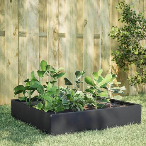 vidaXL Plantenbak verhoogd 100x100x33,5 cm staal, Tuin en Terras, Bloempotten, Nieuw, Verzenden