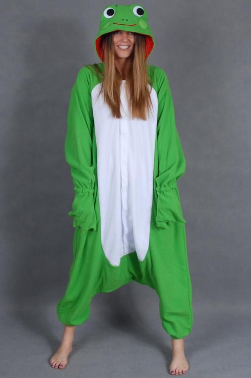 Onesie Kikker Pak L-XL Kikkerpak Kostuum Groen Pad Zacht Fle, Kleding | Dames, Carnavalskleding en Feestkleding, Nieuw, Ophalen of Verzenden