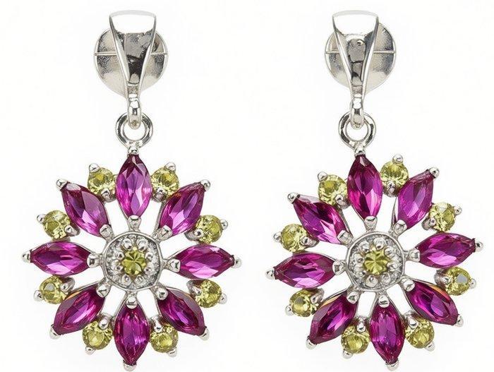 Zonder minimumprijs - Oorbellen Zilver Granaat - Saffier -, Handtassen en Accessoires, Oorbellen