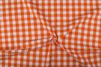 Boerenbont stof oranje 18mm geruit - Katoen stof 80m op rol, Verzenden, Nieuw