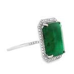 Zonder Minimumprijs - Ring Platina - 9.24ct. tw. Smaragd -, Nieuw