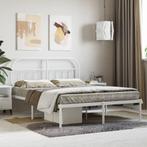 vidaXL Bedframe met hoofdbord metaal wit 140x200 cm, Huis en Inrichting, Slaapkamer | Bedden, Verzenden, Nieuw