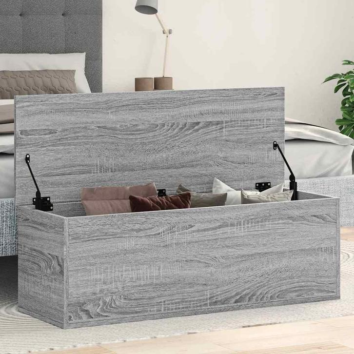 vidaXL Opbergbox 102x35x35 cm bewerkt hout grijs sonoma, Huis en Inrichting, Kasten | Overige, Nieuw, Verzenden