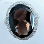 Ring van rookkwarts en diamant van 12,80 ct, Bijoux, Sacs & Beauté, Pierres précieuses, Ophalen