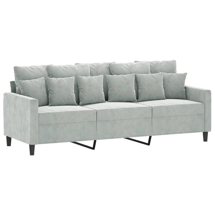 Bank 180cm Lichtgrijs | Luxe Fluweel | OP = OP 40%, Huis en Inrichting, Zetels | Zetels, 150 tot 200 cm, Minder dan 75 cm, Rechte bank