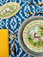 Tafelkleed met ikat-stijl print voor grote tafels. -, Antiek en Kunst, Antiek | Tapijten, Tafelkleden en Textiel