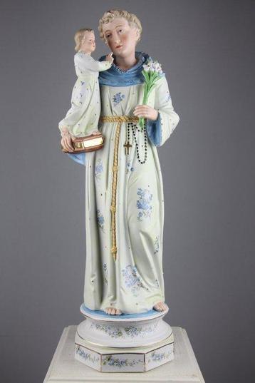 Beeldje - Sint Antonius van Padua - 46cm - Bisque Porselein