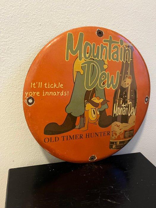 Mountain Dew enseigne émaillée – « Old Timer Hunter » –, Antiek en Kunst, Antiek | Wandborden en Tegels