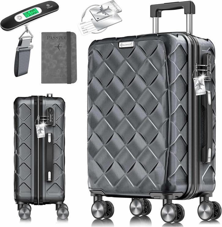 KESSER® Reiskoffer - 55L - Handbagage - ABS - Antraciet, Huis en Inrichting, Woonaccessoires | Overige, Verzenden