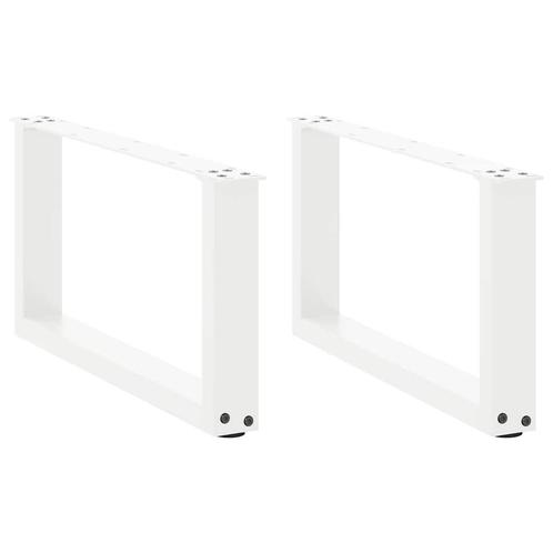 vidaXL Salontafelpoten 2 st U-vormig 70x(30-31) cm staal wit, Huis en Inrichting, Tafelonderdelen, Nieuw, Verzenden