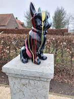 Statue, hand painted dog with sunglasses in diverse color -