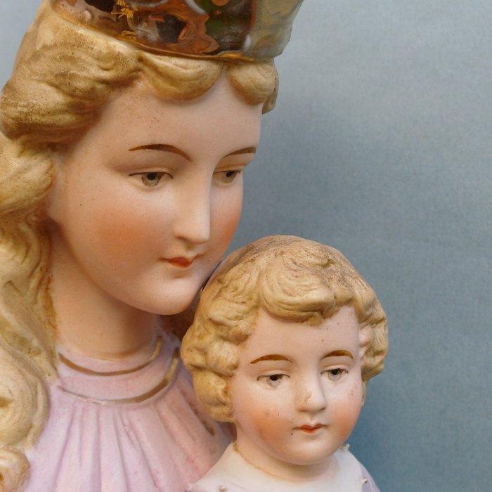 Beeld, Maria met kind - 43 cm - Biscuit porselein, Antiek en Kunst, Antiek | Boeken en Manuscripten