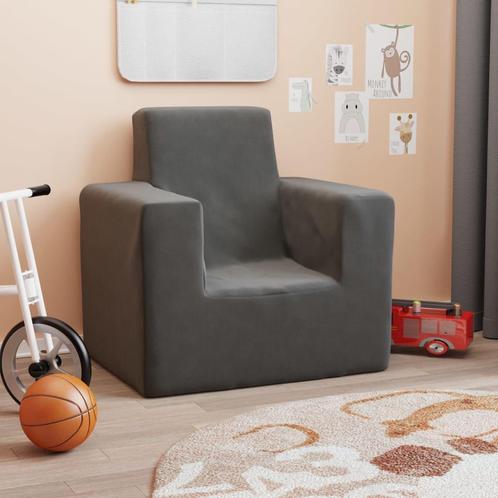 vidaXL Kinderbank zacht pluche antraciet, Kinderen en Baby's, Kinderkamer | Overige Meubels, Nieuw, Verzenden