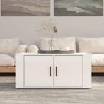 vidaXL Salontafel 80x50x36 cm bewerkt hout hoogglans wit, Verzenden, Nieuw