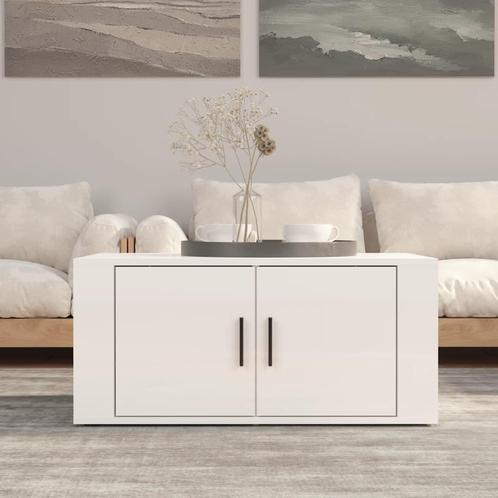vidaXL Salontafel 80x50x36 cm bewerkt hout hoogglans wit, Huis en Inrichting, Tafels | Salontafels, Nieuw, Verzenden