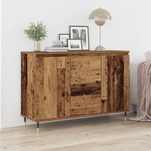 vidaXL Dressoir met Deuren & Lades Oud Hout 101,5x35x70 cm, Huis en Inrichting, Kasten | Dressoirs, Nieuw, Verzenden