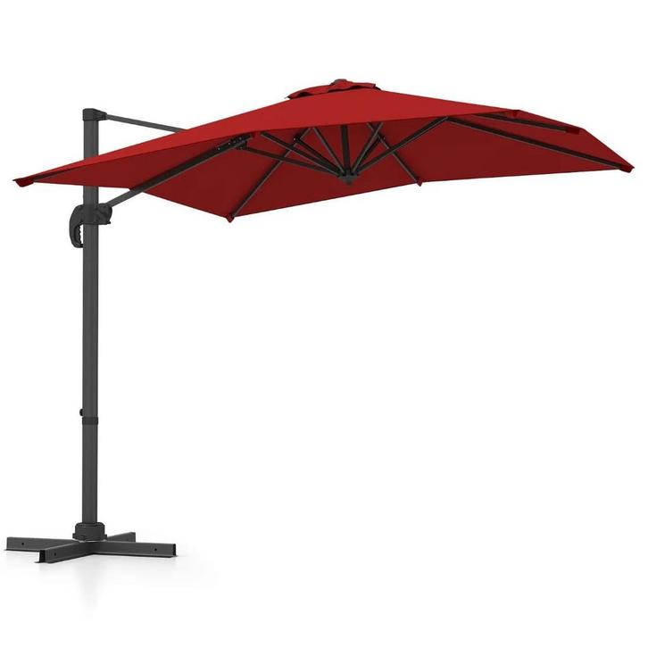2dekans | Coast Zweefparasol - Rechthoekig - 250 x 250 cm -, Tuin en Terras, Parasols, Ophalen of Verzenden