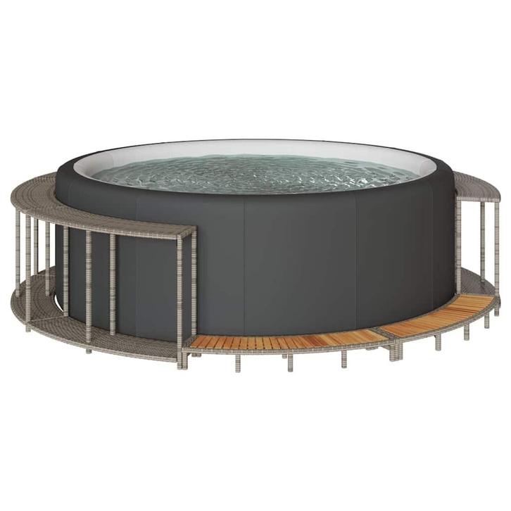 vidaXL Hottub ombouw opbergruimte en houten opstapje poly, Tuin en Terras, Zwembaden, Nieuw, Verzenden