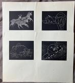 Josef Weisz - 4 Blätter Druckbögen zu Heiteres Tierbuch -