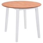 vidaXL Table de salle à manger ronde à abattant MDF Blanche